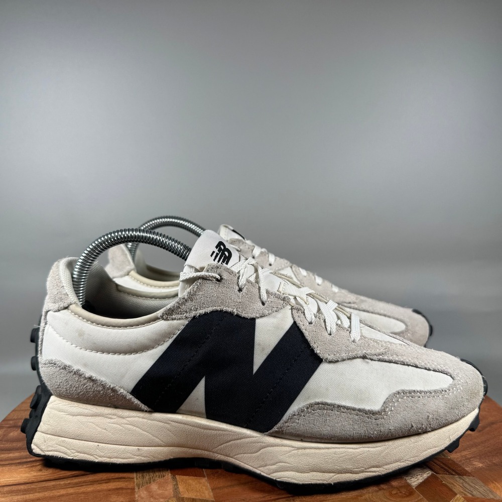 New Balance 327 Sea Salt Black Suede Sneakers WS327FE Womens 9.5 Mens 8